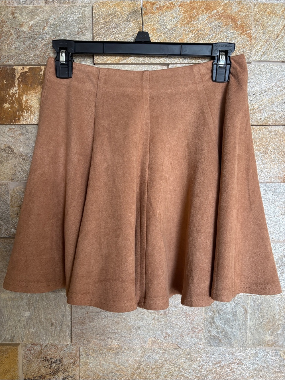 Suede A-Line Skirt in Brown